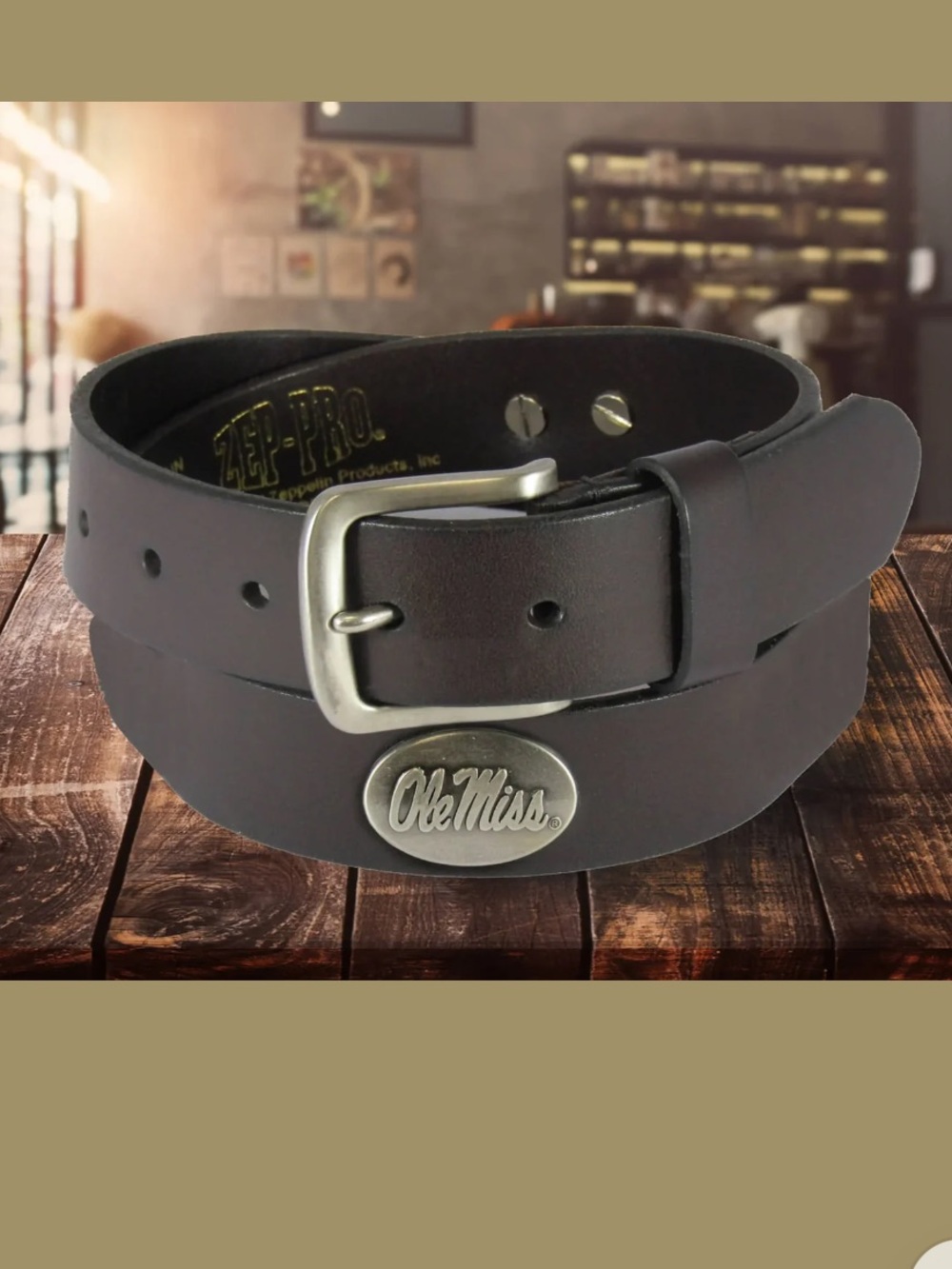 Zep -Pro Ole Miss Kids Brown Leather Belt Size Small.  New